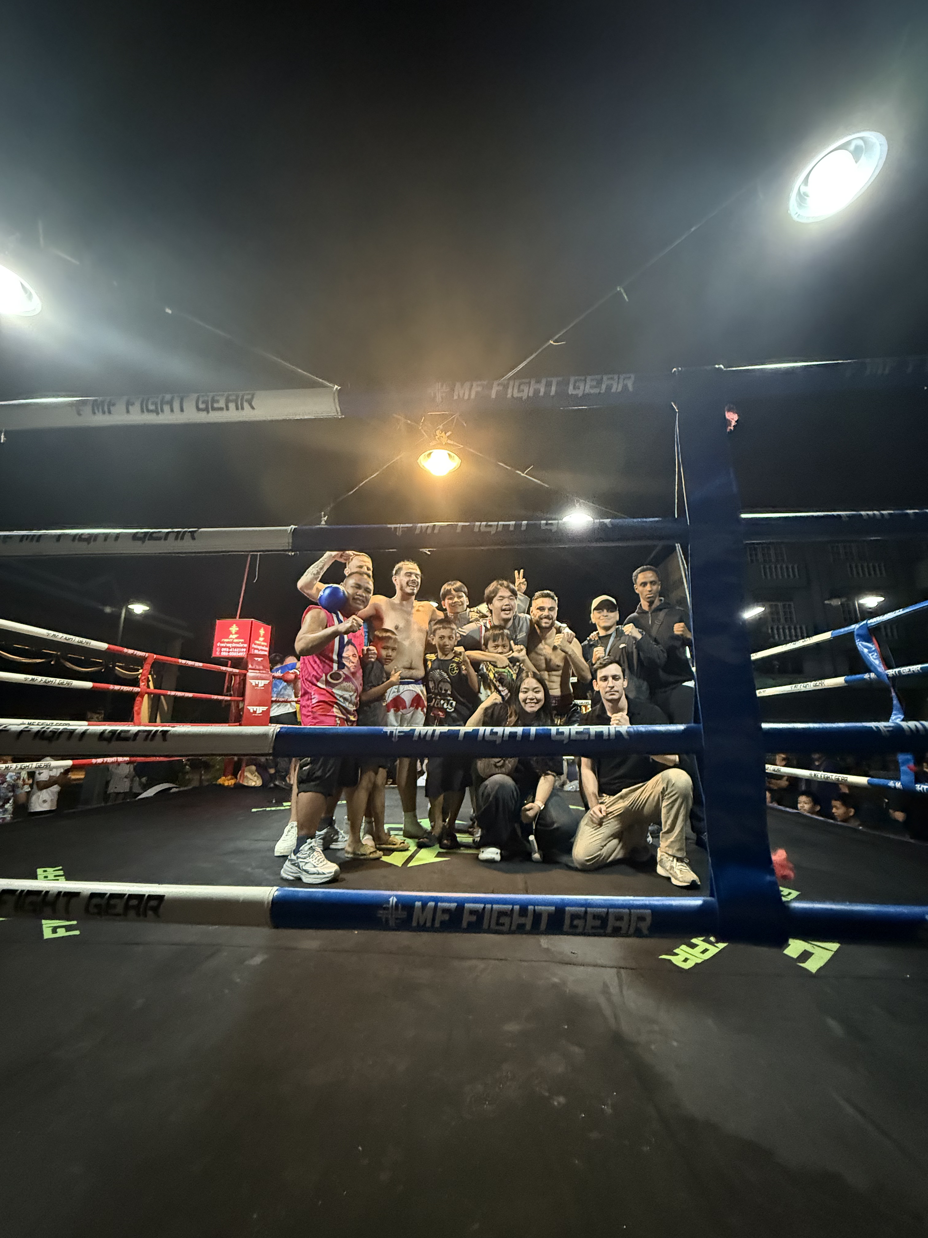 Group photo after fight win